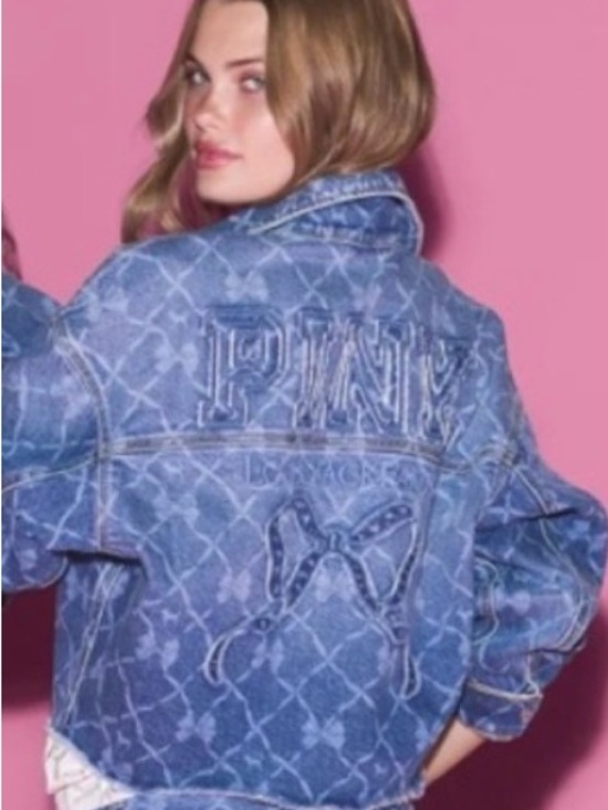 PINK Victorias Secret x LoveShackFancy Jackets & Blazers - PINK Victoria's Secret x LoveShackFancy Blue Embroidered Butterfly Denim Jacket